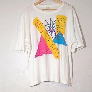90s Colorful Retro Vintage Artsy Geometric Shapes Soft Comfy Teacher T-Shirt